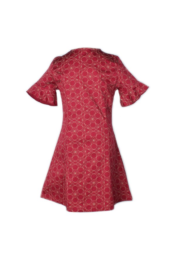 Ohayo Star Print-Button Down Dress RED (Girl's Dress)