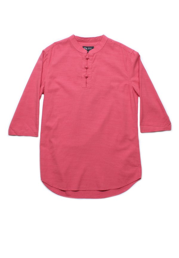 Oriental Styled 3/4 Sleeve Shirt RED (Men's Shirt)