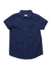Weave Print Short Sleeve Shirt NAVY (Boy's Shirt)