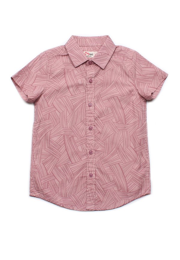 Weave Print Short Sleeve Shirt PINK (Boy's Shirt)