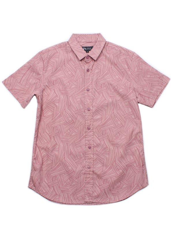 Weave Print Short Sleeve Shirt PINK (Men's Shirt)